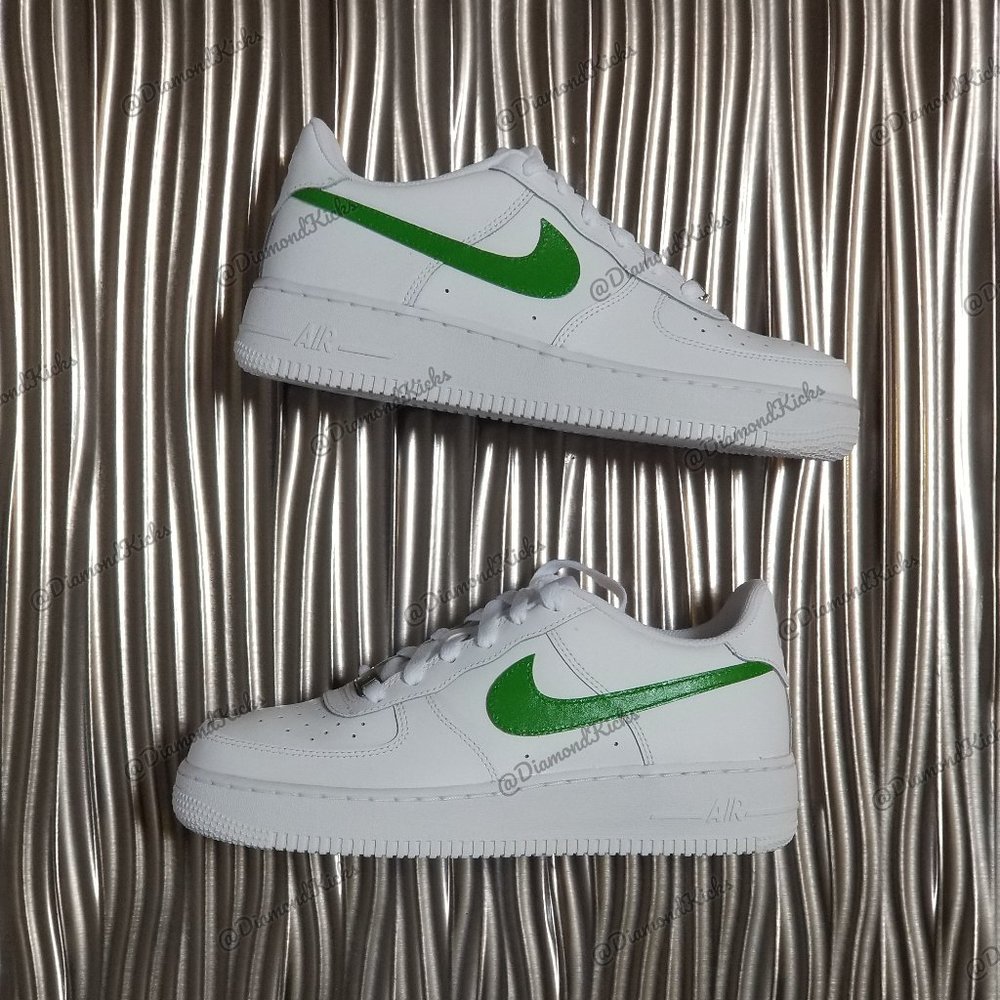 Custom Nike Air Force 1 Custom White Lime Green